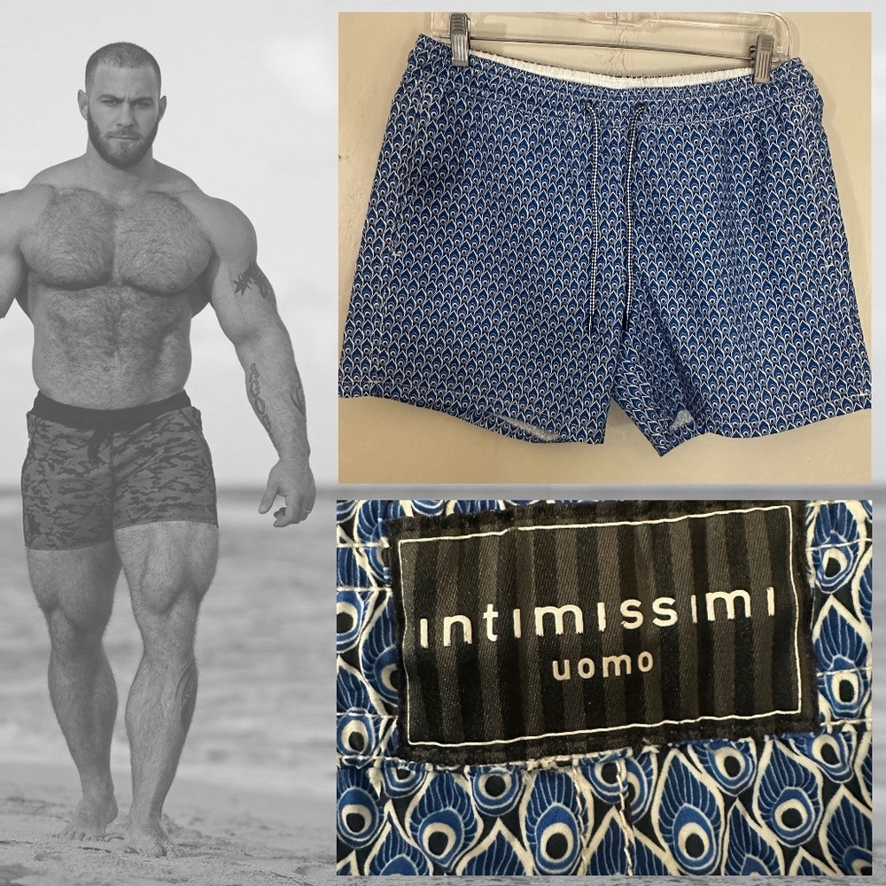 Intimissimi Swim Trunks 32-38" waist 5" inseam Gently worn Nylon blend textured